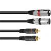 Omnitronic 3022522E XLR kabelový adaptér [2x XLR zástrčka 3pólová - 2x cinch zástrčka] 6.00 m černá