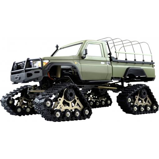 Amewi AMXRock RCX10PTS Scale Crawler Pick-Up mattgrün 1:10, RTR komutátorový 1:10 RC model auta elektrický Crawler RtR 2,4 GHz