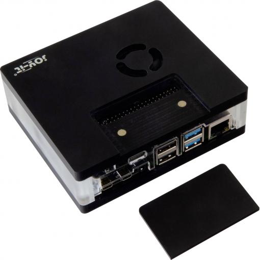Joy-it RB-MULTIMEDIACASE01 SBC skříň Vhodné pro (vývojové sady): Raspberry Pi® snímatelný kryt GPIO, včetně aktivního chladiče, včetně magnetického uzávěru