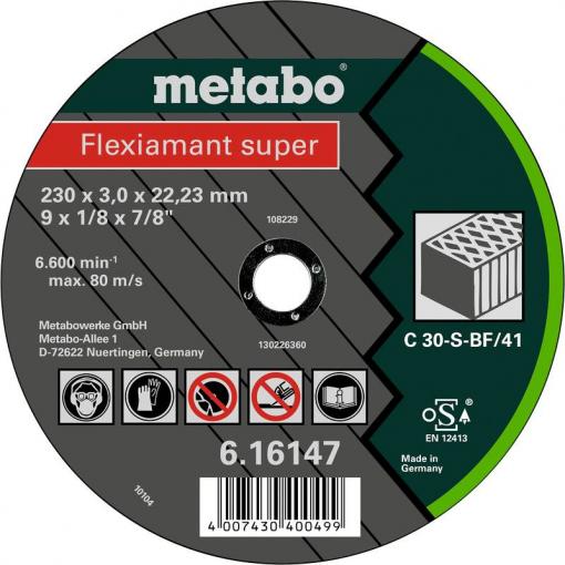 Metabo 616147000 řezný kotouč rovný 230 mm 25 ks přírodní kámen, Umělý kámen