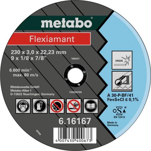 Metabo 616167000 řezný kotouč rovný 230 mm 25 ks Nerezová ocel