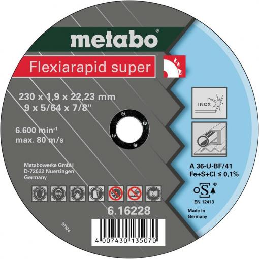 Metabo 616228000 řezný kotouč rovný 230 mm 25 ks nerezová ocel