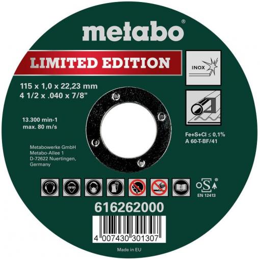 Metabo 616262000 řezný kotouč rovný 115 mm 100 ks Nerezová ocel