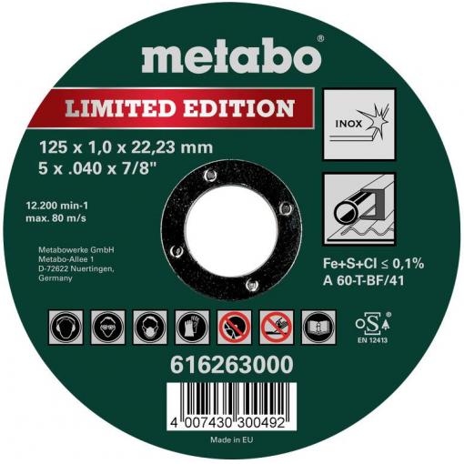 Metabo 616263000 řezný kotouč rovný 125 mm 100 ks Nerezová ocel