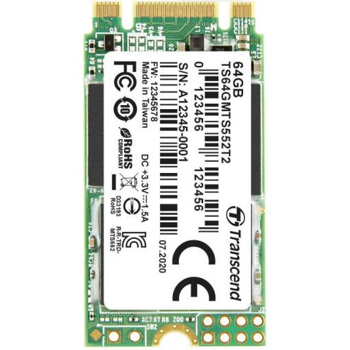 Transcend MTS552T2 64 GB interní SSD disk SATA M.2 2242 SATA 6 Gb/s Industrial TS64GMTS552T2