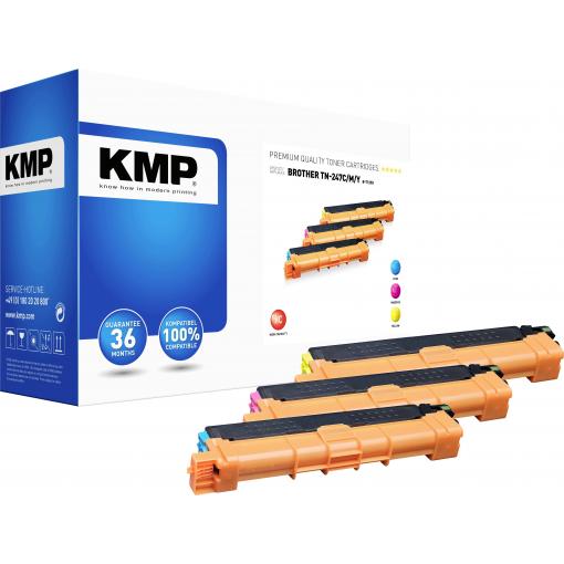 KMP náplň do tiskárny náhradní Brother TN-247C, TN-247M, TN-247Y, TN247C, TN247M, TN247Y kompatibilní azurová, purppurová, žlutá 2300 Seiten B-T125X