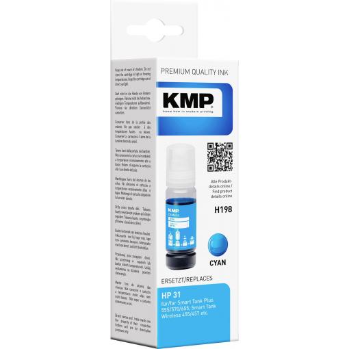 KMP Ink refill náhradní HP 31, 1VU26AE kompatibilní azurová 70 ml H198 1769,0003