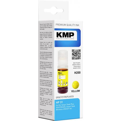 KMP Ink refill náhradní HP 31, 1VU28AE kompatibilní žlutá 70 ml H200 1769,0009