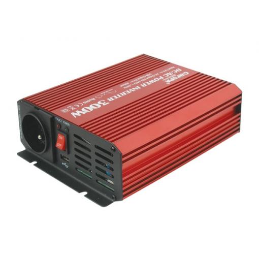Měnič napětí 12V/230V  300W + USB sinusovka