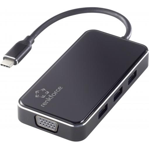 Renkforce USB-C® notebook dokovací stanice RF-HUB-230 Vhodné pro značky (dokovací stanice pro notebook): univerzální napájení USB-C®