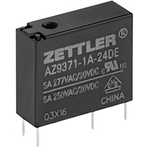 Zettler Electronics, AZ9371-1A-24DE relé do DPS, monostabilní, 1 cívka, 30 V/DC, 277 V/AC, 5 A, 1 ks