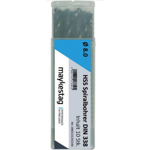 Alpen 0060100185100 HSS spirálový vrták 1.85 mm Celková délka 46 mm DIN 338 10 ks