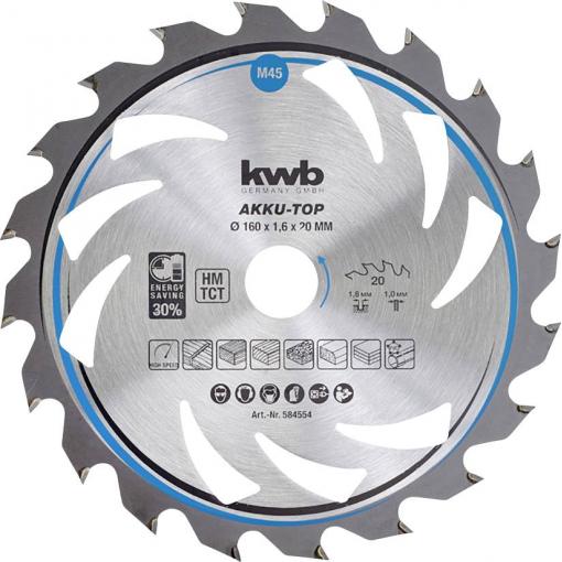kwb 586654 tvrdokovový pilový kotouč 190 x 20 x 1.3 mm Počet zubů (na palec): 30 1 ks