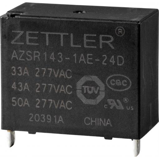 Zettler Electronics, AZSR143-1AE-24D napájecí relé, 277 V/AC, 50 A, 1 ks