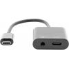 Digitus audio kabelový adaptér [1x USB-C® zástrčka - 2x USB-C® zásuvka, jack zásuvka 3,5 mm] AK-300400-002-S stíněný, dvoužilový stíněný