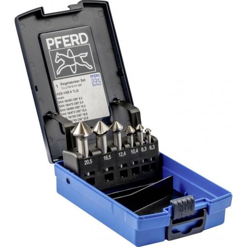 PFERD TOOLS SET KES HSS DIN 335 C90° 6 25202154 sada záhlubníků 6.3 mm, 8.3 mm, 10.4 mm, 12.4 mm, 16.5 mm, 20.5 mm HSS 1 ks