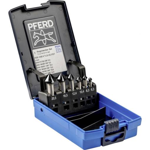PFERD TOOLS SET KES HSS DIN 335 C90° 6 HC-FEP 25202160 sada záhlubníků 6.3 mm, 8.3 mm, 10.4 mm, 12.4 mm, 16.5 mm, 20.5 mm HSS 1 ks