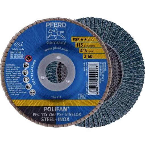 PFERD TOOLS 69300936 PFC 115 Z 40 START STEELOX vějířovitý brusný kotouč Průměr 115 mm Ø otvoru 22.23 mm Zrnitost 40 10 ks