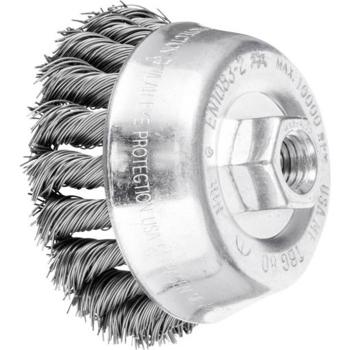 PFERD TOOLS Hrncový kartáč opeskovaný TBG Ø 80 mm M14 ocelový drát Ø 0,50 pro úhlovou brusku POS TBG 80/M14 ST 0,50 43306031 1 ks