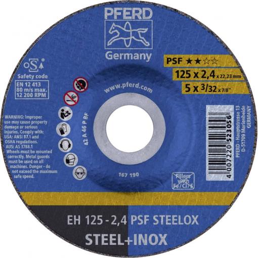 PFERD TOOLS PSF STEELOX 69198292 řezný kotouč lomený 125 mm 10 ks nerezová ocel, ocel
