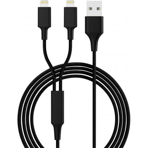Smrter Nabíjecí kabel USB USB 2.0 USB-A zástrčka, Apple Lightning konektor 1.20 m černá SMRTER_HYDRA_DUO_L_BK