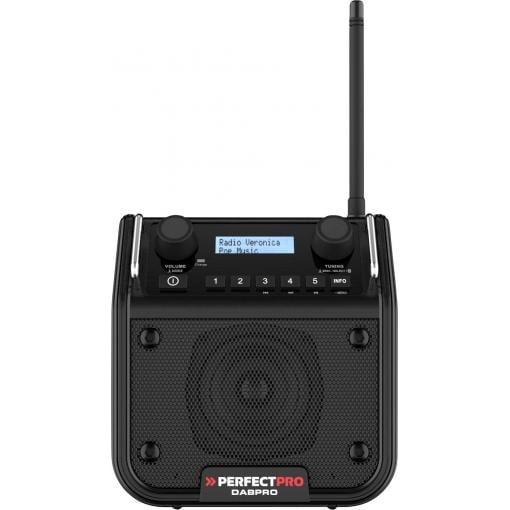 PerfectPro DABPRO DPR2 odolné rádio, DAB+, FM, AUX, Bluetooth, nárazuvzdorné, voděodolné, prachotěsné, černá