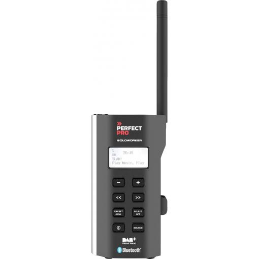 PerfectPro SOLOWORKER SWBT2 odolné rádio, DAB+, FM, AUX, Bluetooth, DAB+, FM, nárazuvzdorné, černá