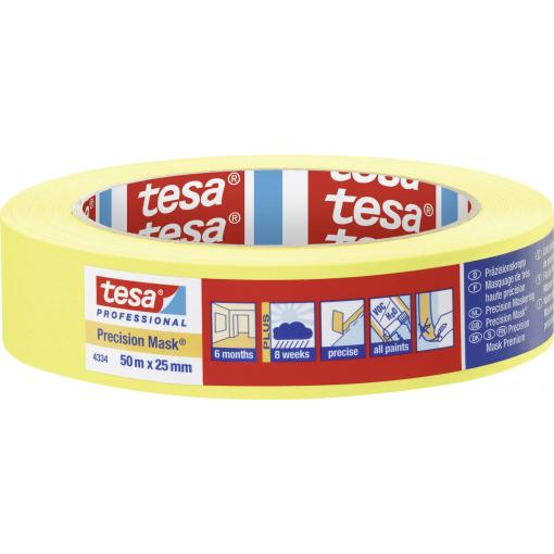 tesa PRECISION 04334-00001-00 krepová lepicí páska Precizní krep® žlutá (d x š) 50 m x 25 mm 1 ks