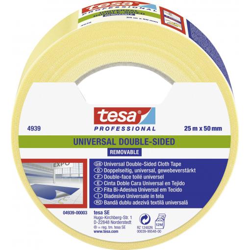 tesa UNIVERSAL REMOVABLE 04939-00003-11 Gaffer tape tesa® Professional bílá (d x š) 25 m x 50 mm 1 ks