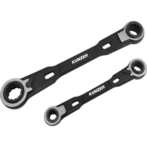 Kunzer 7RRS02 Sada očkových ráčnových klíčů 4násobná Délka klíče (cm) (jen pro nadpis) 8 - 19 mm