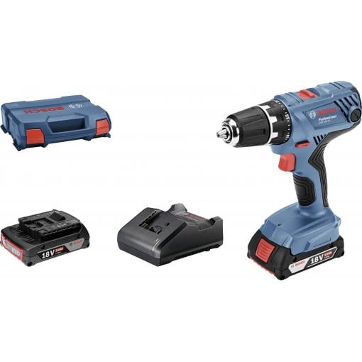 Bosch Professional GSR 18V-21 06019H100A aku vrtací šroubovák 18 V 2.0 Ah Li-Ion vč. 2x aku, kufřík, vč. nabíječky