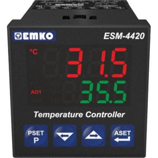 Emko ESM-4420.2.20.0.1/01.02/0.0.0.0 2bodový, P, PI, PD, PID termostat J , K, R , S , T , Pt100 -200 do 1700 °C relé 5 A, SSR (d x š x v) 95 x 48 x 48 mm