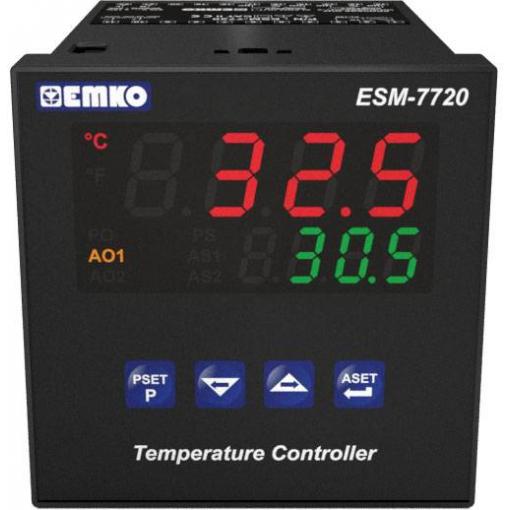 Emko ESM-7720.2.20.0.1/01.02/0.0.0.0 2bodový, P, PI, PD, PID termostat Pt100, J , K, R , S , T -200 do 1700 °C relé 5 A, SSR (d x š x v) 95 x 72 x 72 mm