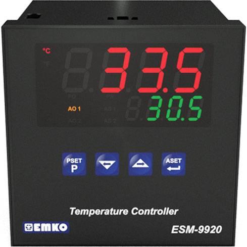 Emko ESM-9920.2.20.0.1/01.02/0.0.0.0 2bodový, P, PI, PD, PID termostat Pt100, J , K, R , S , T -200 do 1700 °C relé 5 A, SSR (d x š x v) 96 x 96 x 96 mm