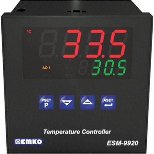 Emko ESM-9920.5.20.0.1/01.02/0.0.0.0 2bodový, P, PI, PD, PID termostat Pt100, J , K, R , S , T -200 do 1700 °C relé 5 A, SSR (d x š x v) 96 x 96 x 96 mm