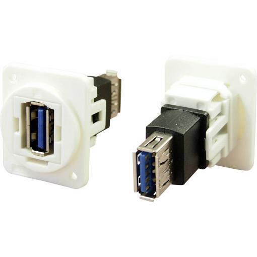 adaptér, zásuvka, vestavná USB zdířka typ A ⇔ USB zdířka typ A CP30205NXW Cliff Množství: 1 ks