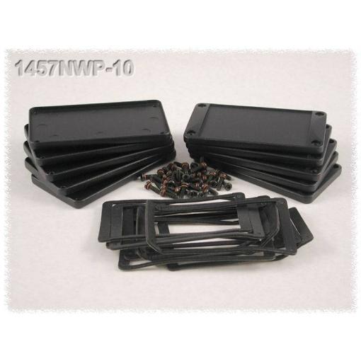 Hammond Electronics 1457NWPF 1457NWPF pouzdro s přírubou (d x š x v) 12 x 104 x 55 mm hliník černá 2 ks