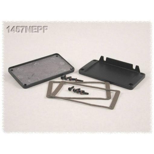 Hammond Electronics 1457NEPF-10 1457NEPF-10 pouzdro s přírubou (d x š x v) 12 x 104 x 55 mm hliník černá 10 ks