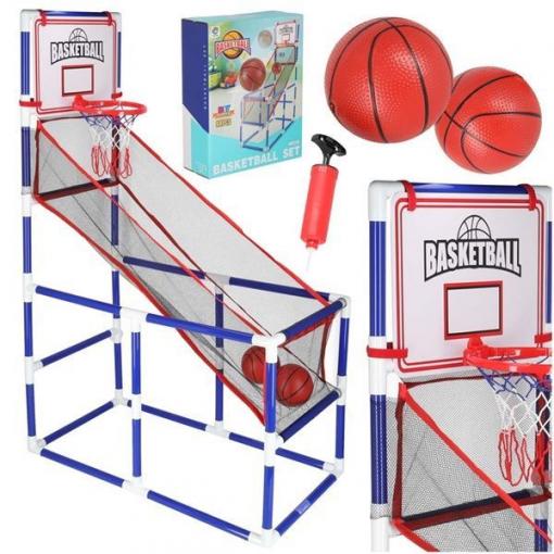 Basketbalová hra přenosná h_v422i, 140 cm, sada s pumpou a míči