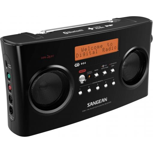 DAB+ rádio Sangean DPR-26 BT, FM, aku, černá