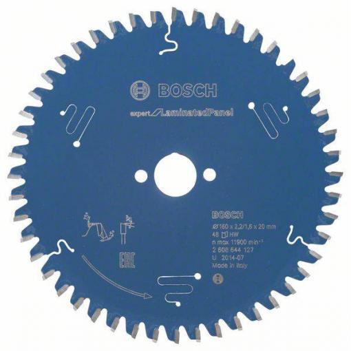 Bosch Accessories Expert for Laminated Panel 2608644127 tvrdokovový pilový kotouč 160 x 20 x 1.6 mm Počet zubů (na palec): 48 1 ks