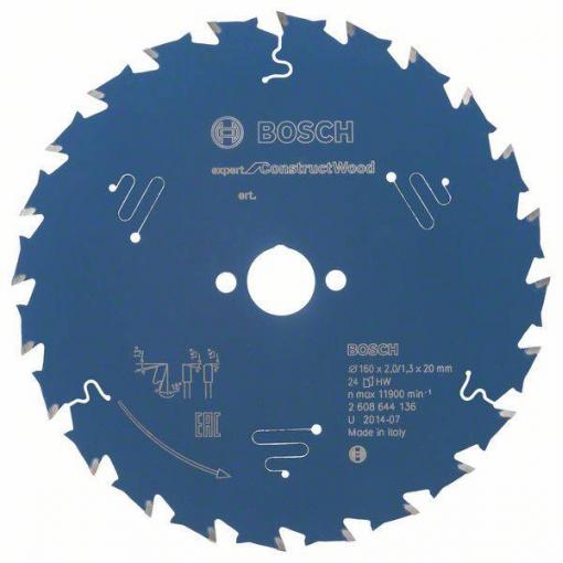 Bosch Accessories Expert for Construct Wood 2608644136 pilový kotouč 160 x 20 x 1.3 mm Počet zubů (na palec): 24 1 ks