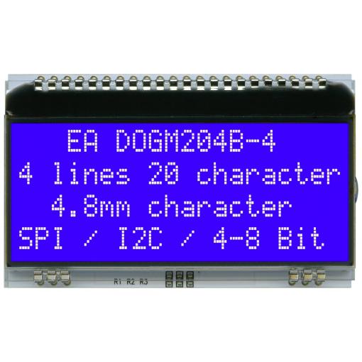 DISPLAY VISIONS 7segmentový displej modrá 4.80 mm 3.3 V, 5 V Počet číslic: 4 EADOGM204B-A