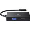 Renkforce RF-4633066 USB-C® / HDMI / DVI / VGA adaptér [1x USB-C® zástrčka - 1x VGA zásuvka, HDMI zásuvka, DVI zásuvka 24+5pólová] černá