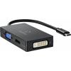 Renkforce RF-4633066 USB-C® / HDMI / DVI / VGA adaptér [1x USB-C® zástrčka - 1x VGA zásuvka, HDMI zásuvka, DVI zásuvka 24+5pólová] černá