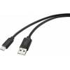 Renkforce USB kabel USB 2.0 USB-C ® zástrčka, USB-A zástrčka 1.00 m černá s antimikrobiálním povrchem RF-4699378