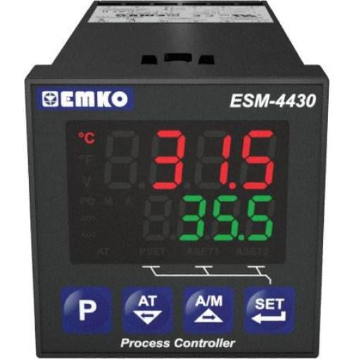 Emko ESM-4430.1.20.0.1/01.02/0.0.0.0 2bodový, P, PI, PD, PID univerzální regulátor Pt100, L , J , K, R , S , T , B , E , N , C -200 do 1700 °C relé 5 A, SSR (d