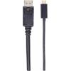 Manhattan USB 2.0 adaptér [1x USB-C® zástrčka - 1x zástrčka DisplayPort] USB-C auf DisplayPort-Kabel Stecker/Stecker 4K@60Hz-Ausgangssignal 2 m schwarz 2.00 m