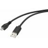 Renkforce USB kabel USB 2.0 USB-A zástrčka, USB Micro-B zástrčka 2.00 m černá s antimikrobiálním povrchem RF-4716836