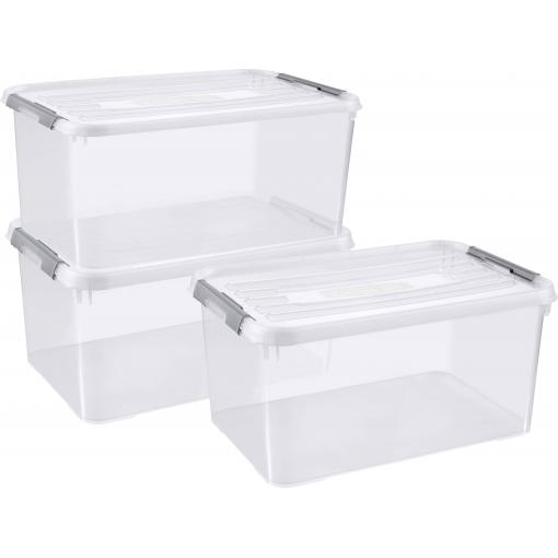 Curver 246385 plastový box HANDY uzavřený, stohovatelné (š x v x h) 400 x 200 x 290 mm transparentní 5 ks